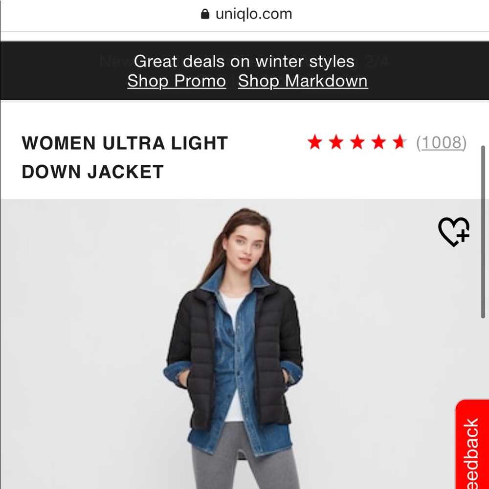 Uniqlo ultra light jacket. Brand new with tags